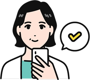 女性のスマホに通知が届くイラスト